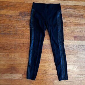 Athleta Leggings - Faux Leather Side Strip